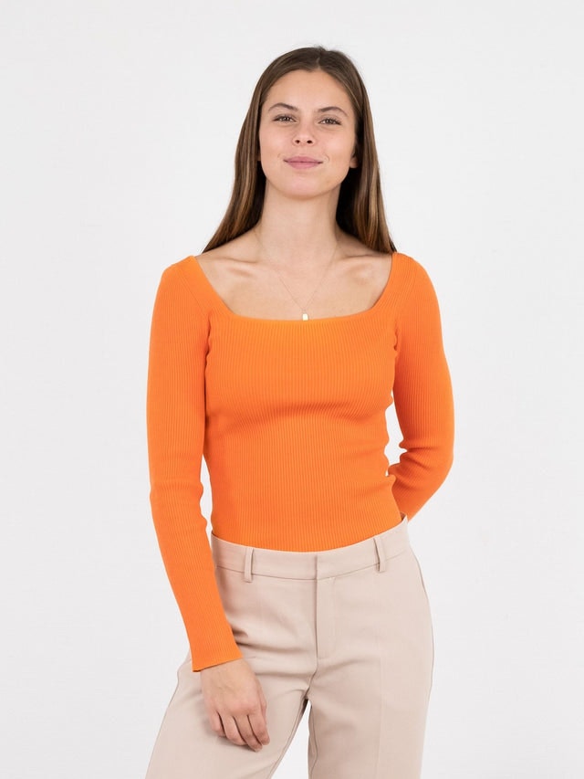 Corine Knit Blouse - Orange