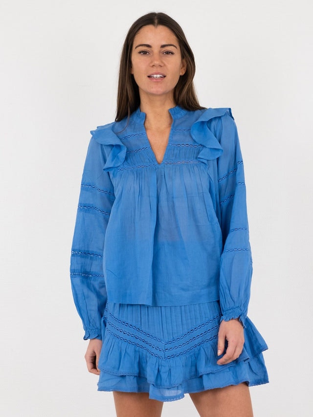 Aroma S Voile Blouse - Blue