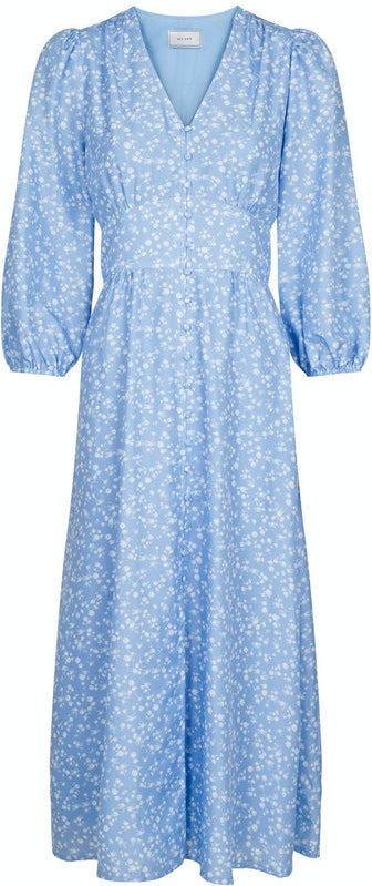 Olana Cloud Flower Dress - Light Blue