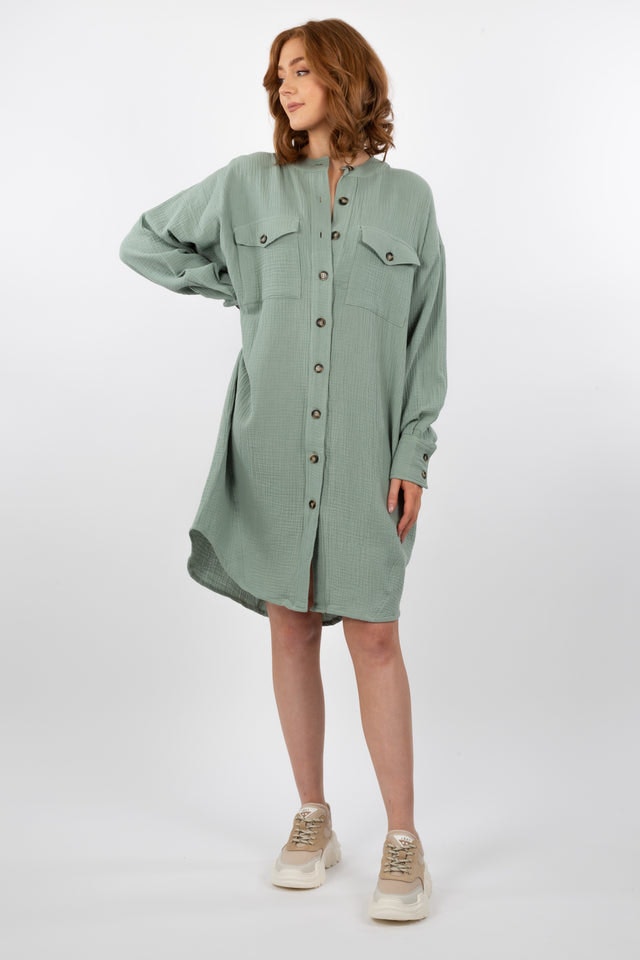 Jett Shirt Dress FRE - Chinois Green