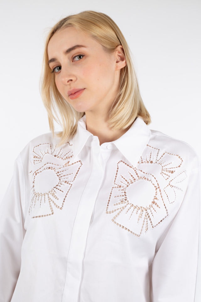 Wabi Embroidered Shirt - Bright White
