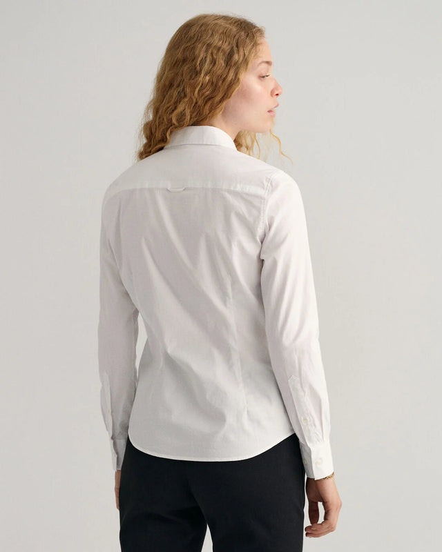 Stretch Oxford Solid - White