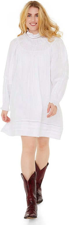 Apple Linen Dress - White