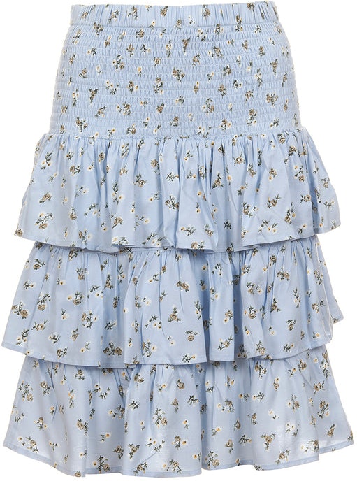 Floral Skirt - Light Blue