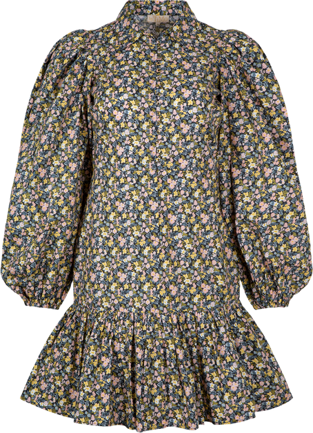 Festive Cotton Button Down Dress - Flower Field