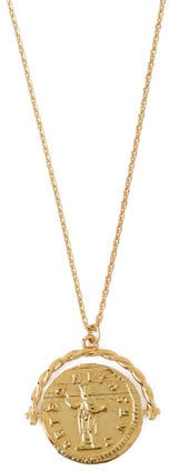 Rope Coin Spinner Necklace - Pale Gold