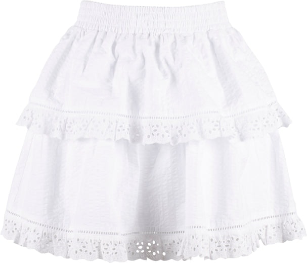Scallop Ruffle Skirt - White