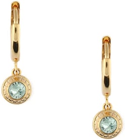 August Birthstone Huggie Hoop Earrings With Swarovski Crystals - Peridot