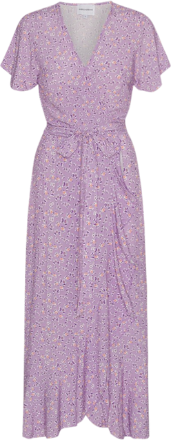 Milly Wrap Dress Long -  Lilac Flower