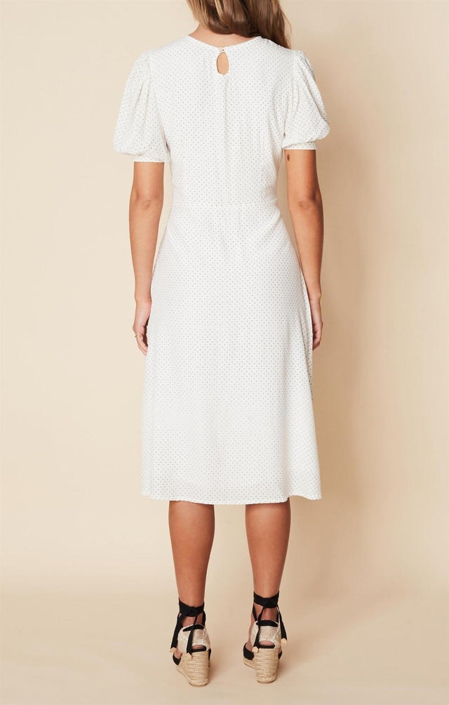 Samirah Midi Dress - Sofie Dot Print White/Black
