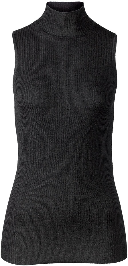 Wool Polo Vest - Black - Pierre Robert x Jenny Skavlan - T-skjorter & Topper - VILLOID.no