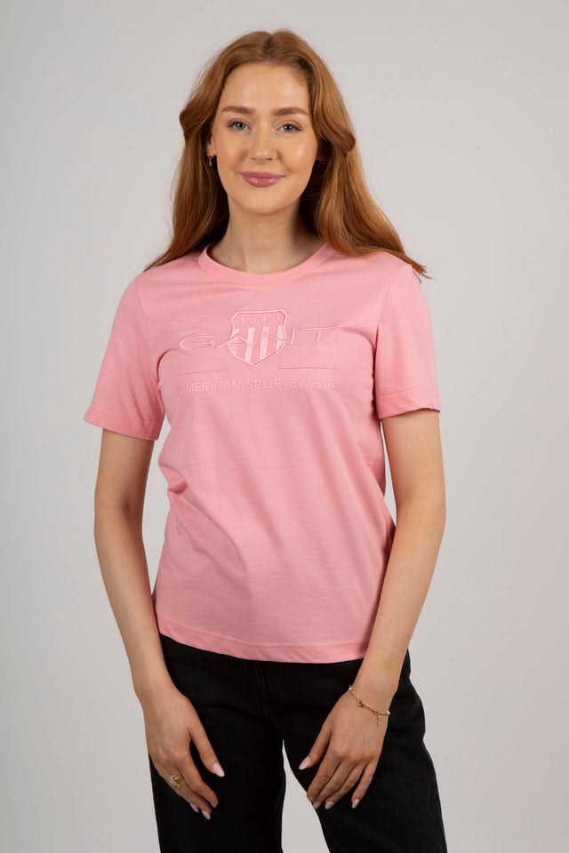 Tonal Archive Shield SS T-shirt - Geranium Pink