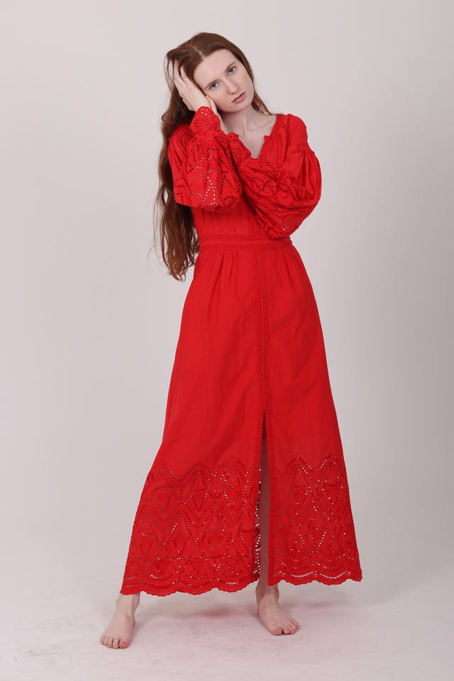 Agnes Long Dress - Red - Pia Tjelta - Kjoler - VILLOID.no