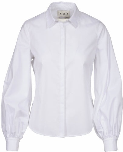 Balloon Sleeve Shirt - White - MAUD - Bluser & Skjorter - VILLOID.no