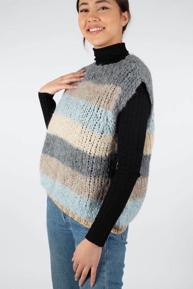 Kala Vest Wool - Bright Stripes