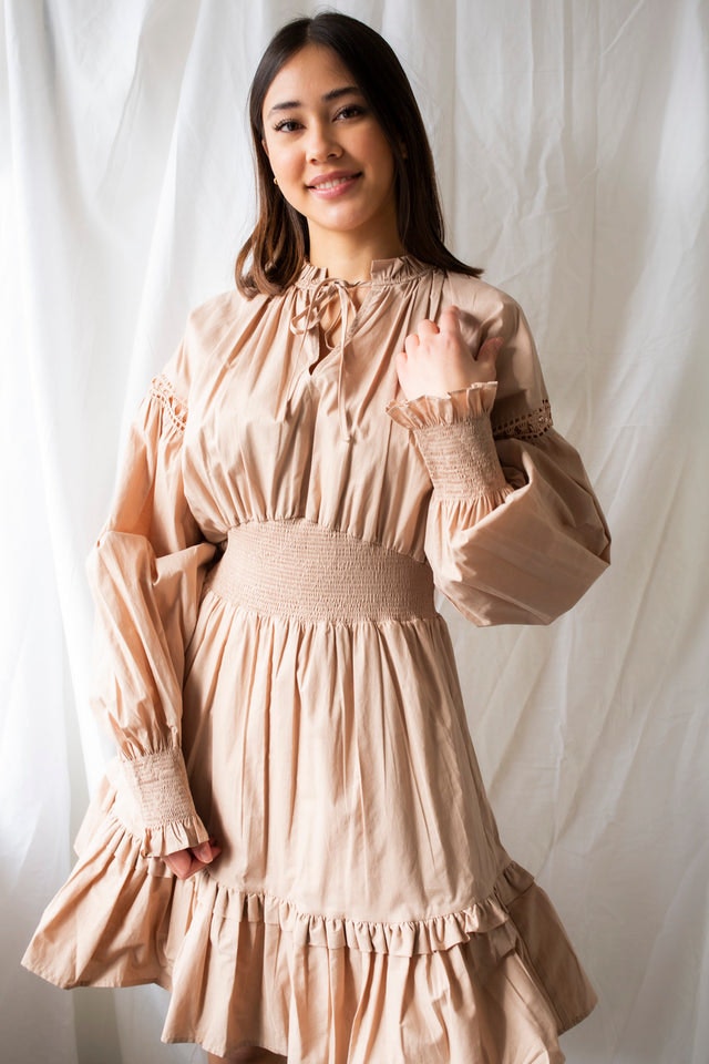 Sandra Sleeve Dress - Taupe