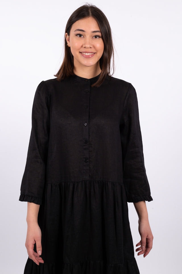Che Linen Dress - Black