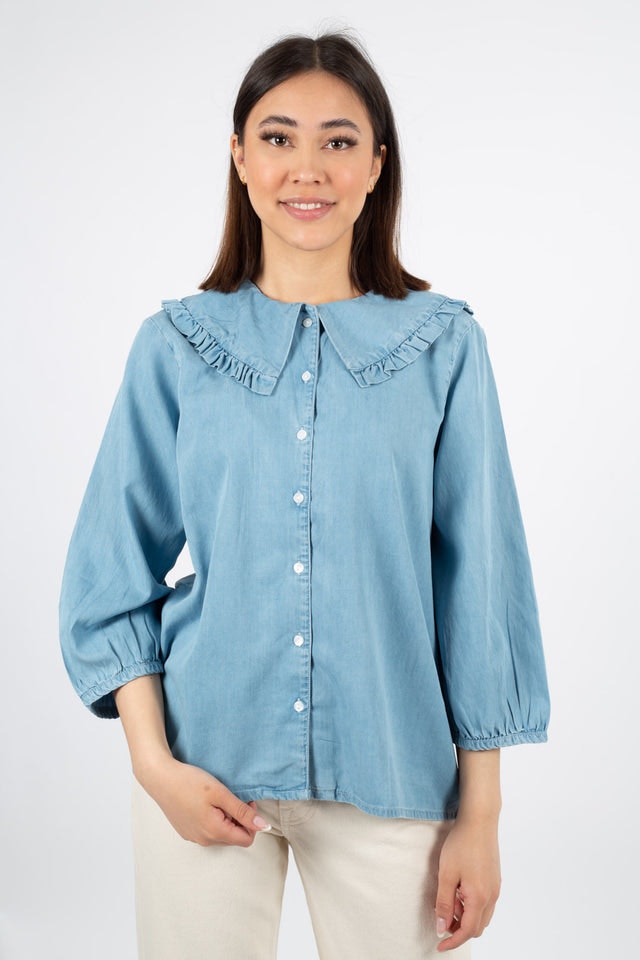 Flikka Jaina 3/4 Shirt - L Blue Wash
