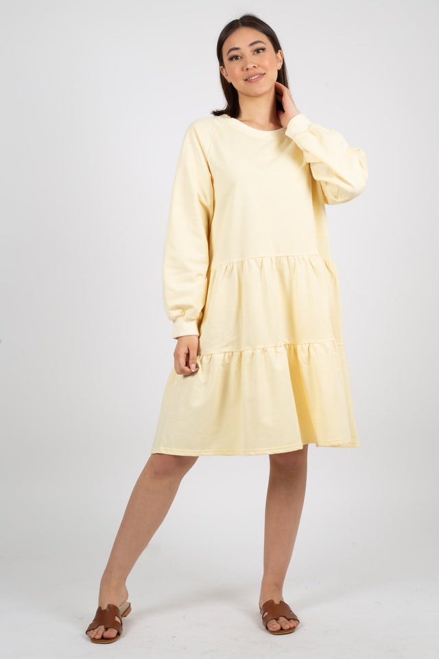 Holly Sweat Dress - Light Yellow