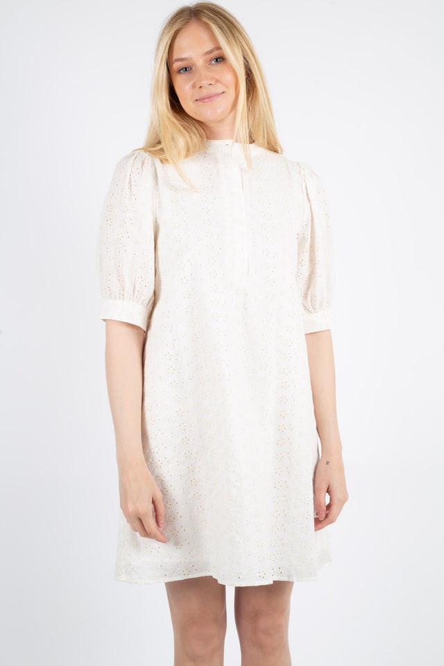 Flavia Dress Broderie - White