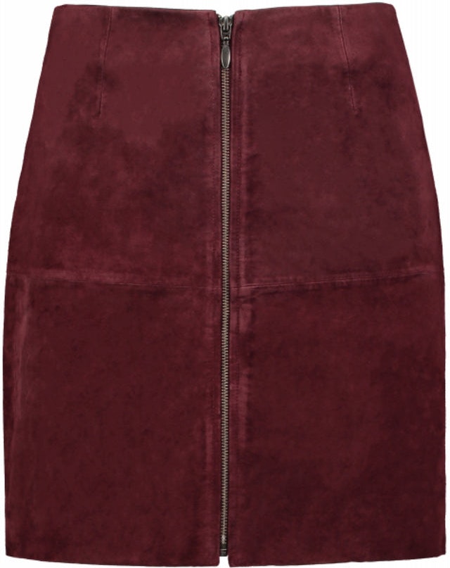 Leather Skirt Short - Vineyard Wine - MAUD - Skjørt - VILLOID.no