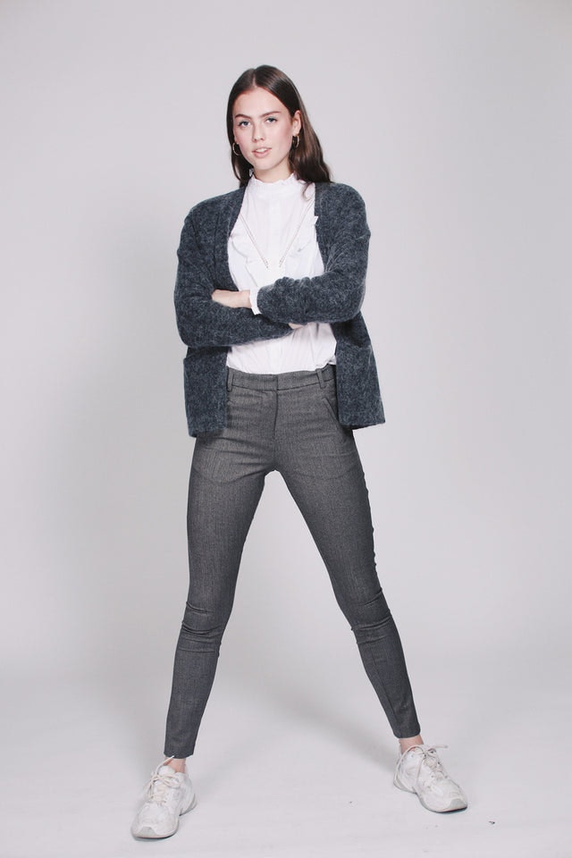 Brook Knit Short Cardigan - Dark Grey Melange - Second Female - Gensere - VILLOID.no