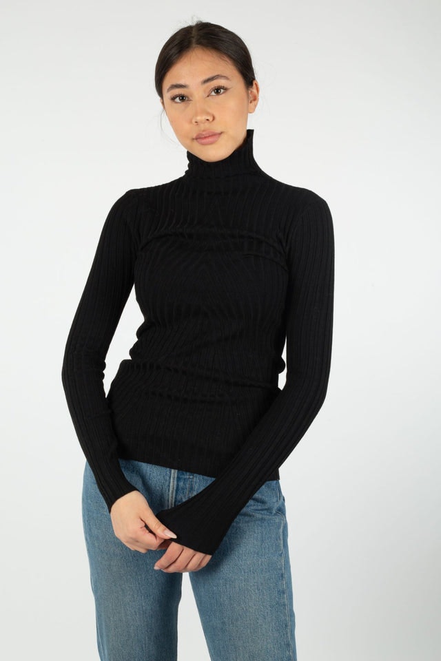 Chelsea LS Knit Top - Black