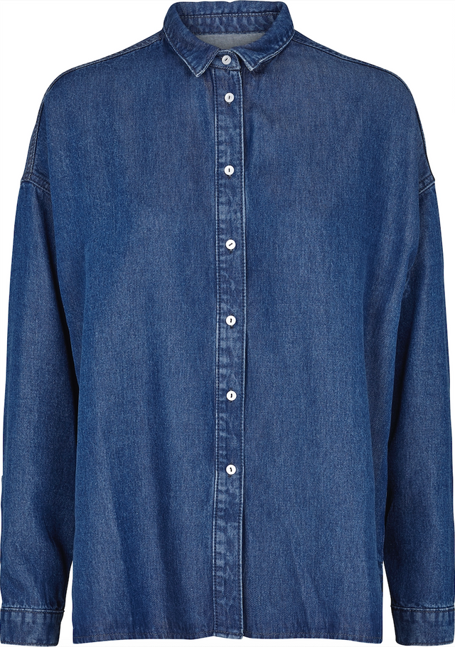 Lyle Shirt - Blue Denim - Second Female - Bluser & Skjorter - VILLOID.no