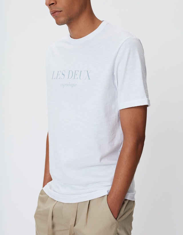 Amalfi T-Shirt - White/Dust Blue
