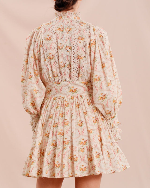 Cotton Slub Mini Dress - Wallpaper