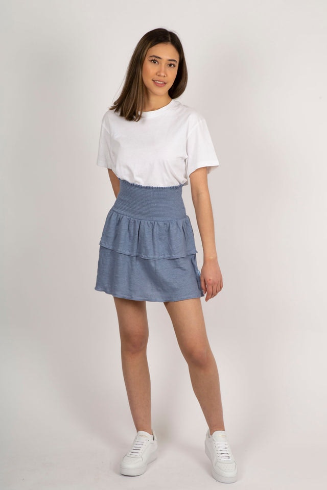 Lisbet Linen Skirt - Dusty Blue