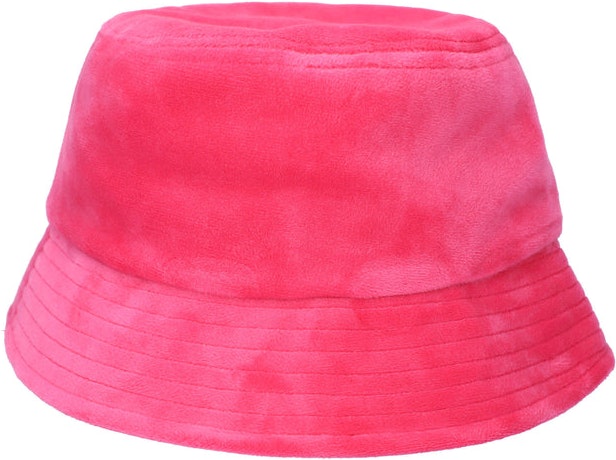 Ellie Velour Bucket Hat - Fluro Pink