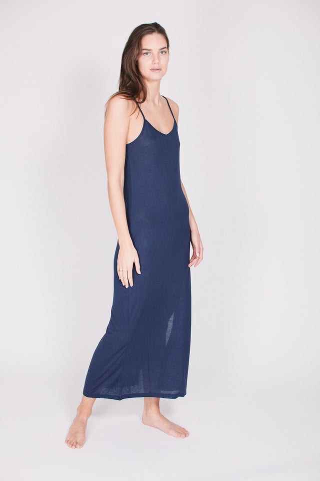 The Slip Dress : With Cashmere - Deep Sea Blue - AWAN - Loungewear - VILLOID.no