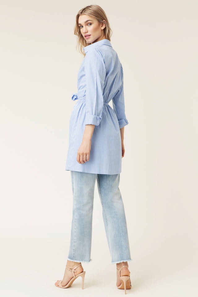 Nella Shirt Dress - Blue/White Stripe - By Malina - Kjoler - VILLOID.no