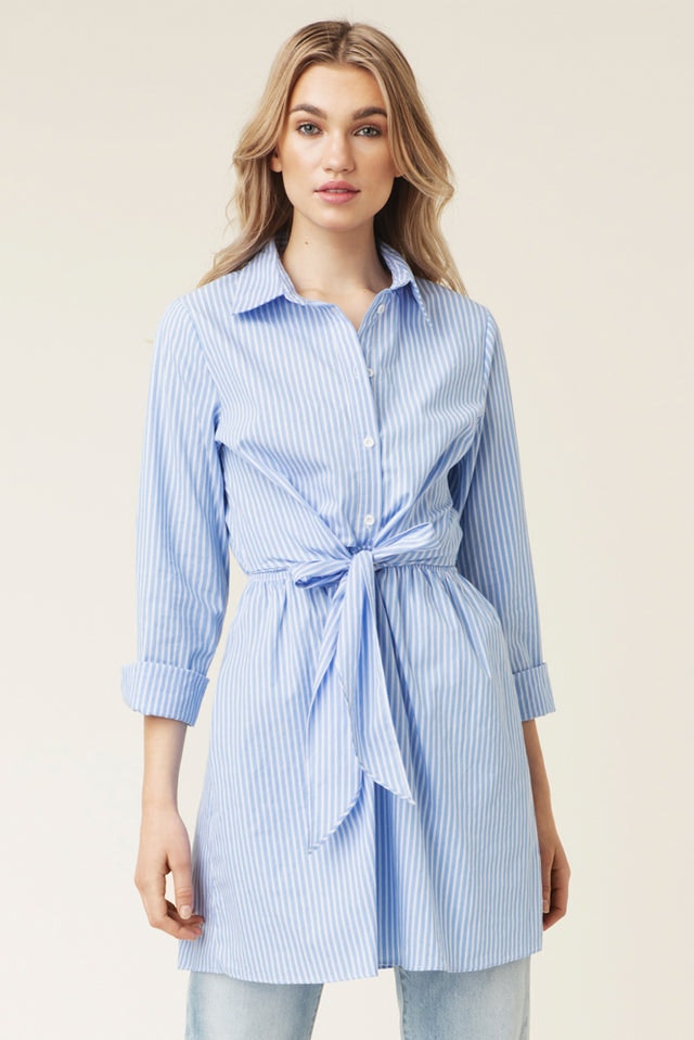 Nella Shirt Dress - Blue/White Stripe - By Malina - Kjoler - VILLOID.no