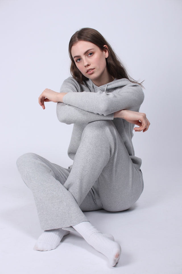 Knitted Pant - Grey Melange - Creative Collective - Bukser & Shorts - VILLOID.no