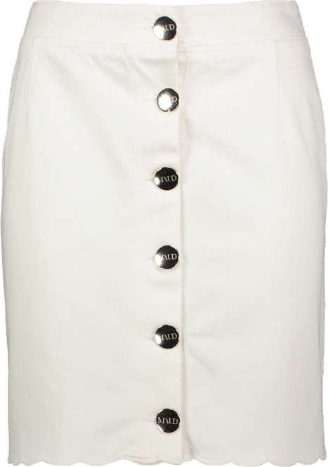 Jeans Button Skirt - White - MAUD - Skjørt - VILLOID.no