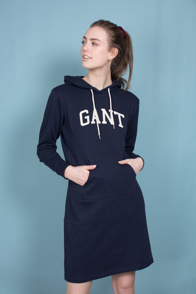 Gant ARCH Hoodie Dress - Evening Blue - GANT - Kjoler - VILLOID.no