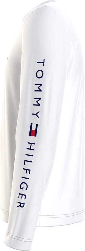 Tommy Logo Long Sleeve Tee - White