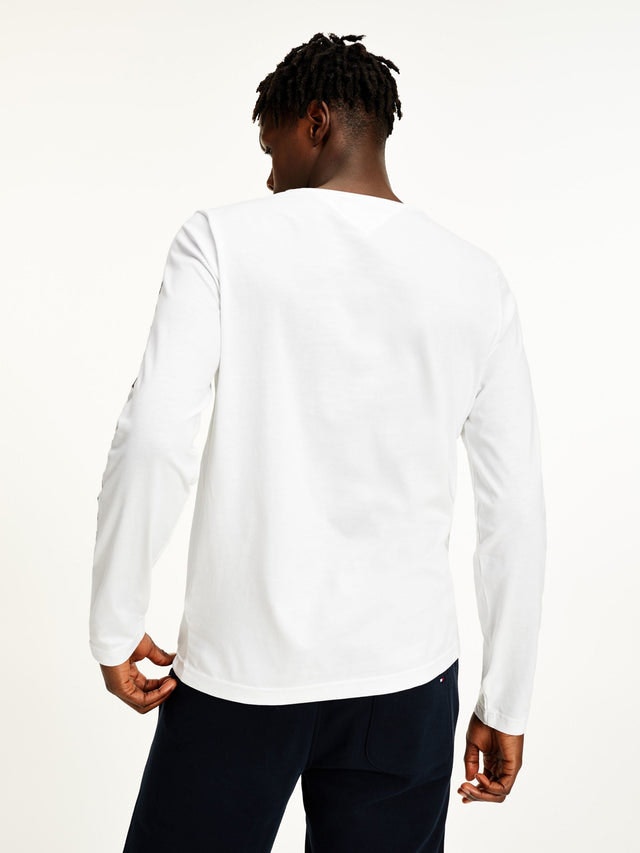 Tommy Logo Long Sleeve Tee - White