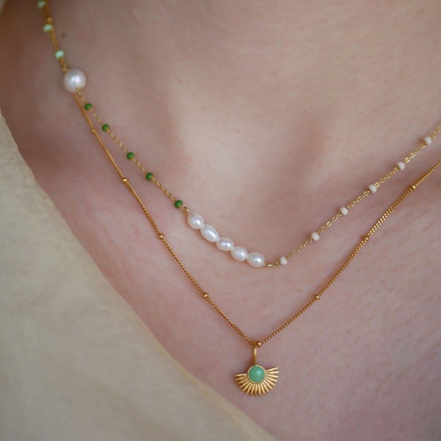 Soleil Necklace - Dusty Green