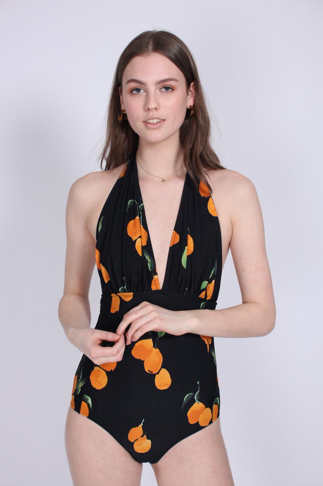 Marie Swimsuit - Orange aop - Just Female - Badetøy - VILLOID.no