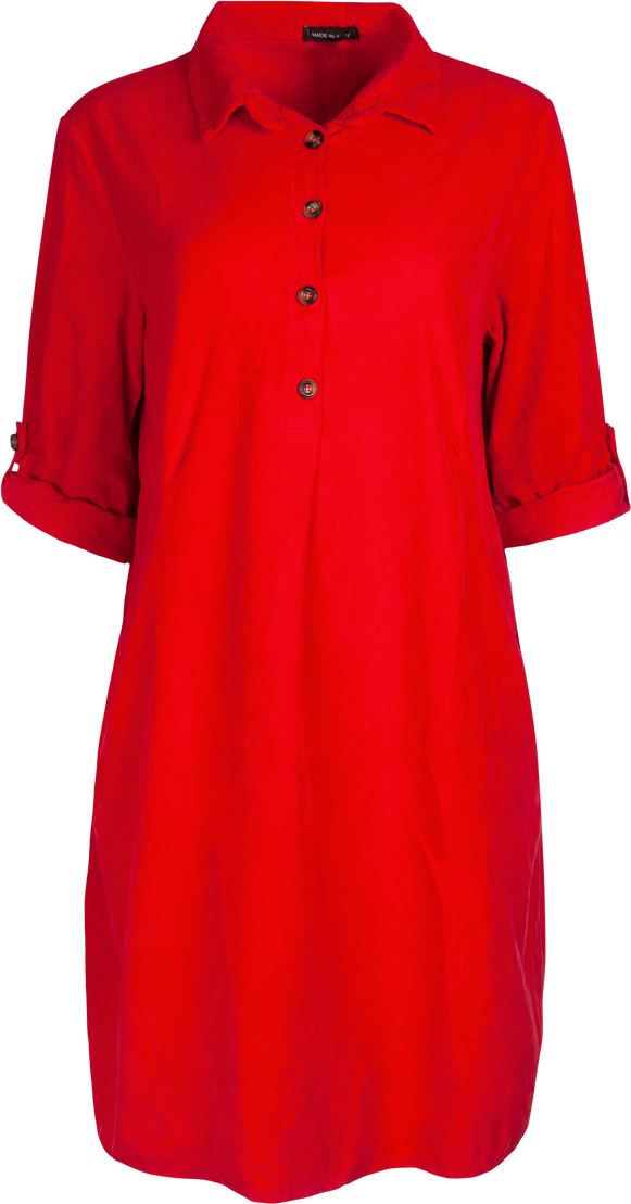 Matilde Cord Dress - Red - Nectar - Kjoler - VILLOID.no