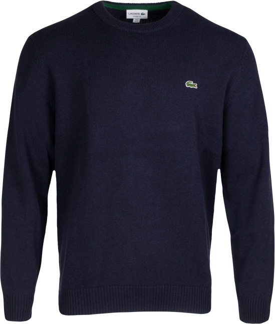 Lacoste Crew Neck Wool Sweater - Navy Blue