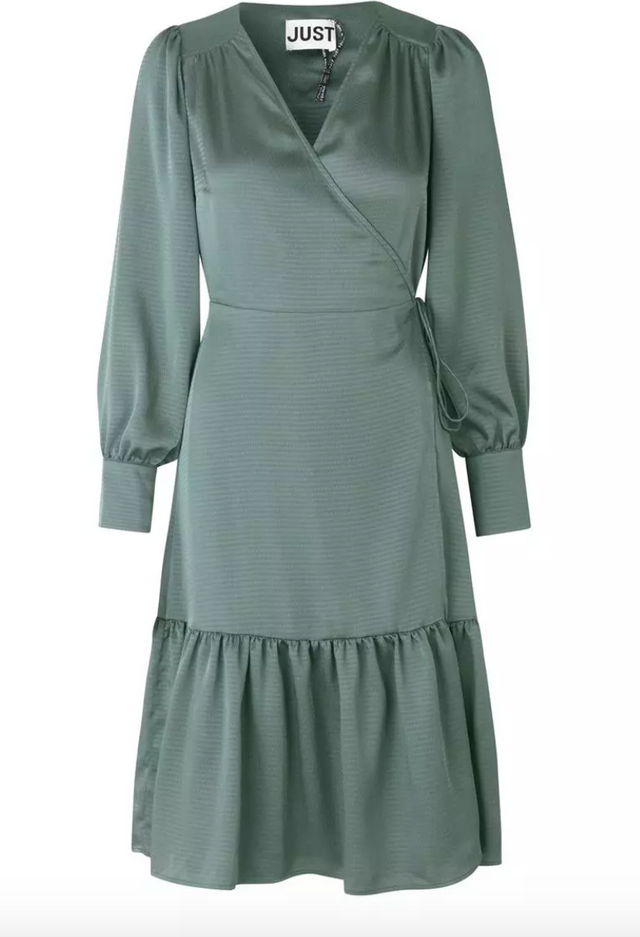 Minnie Wrap Dress - Balsam Green - Just Female - Kjoler - VILLOID.no