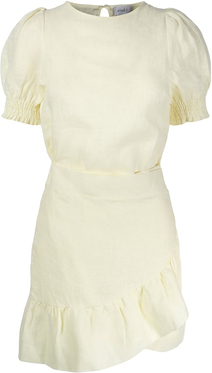 Serena Linen Dress - Yellow