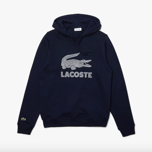 Lacoste Hooded Fleece Sweatshirt - Navy Blue
