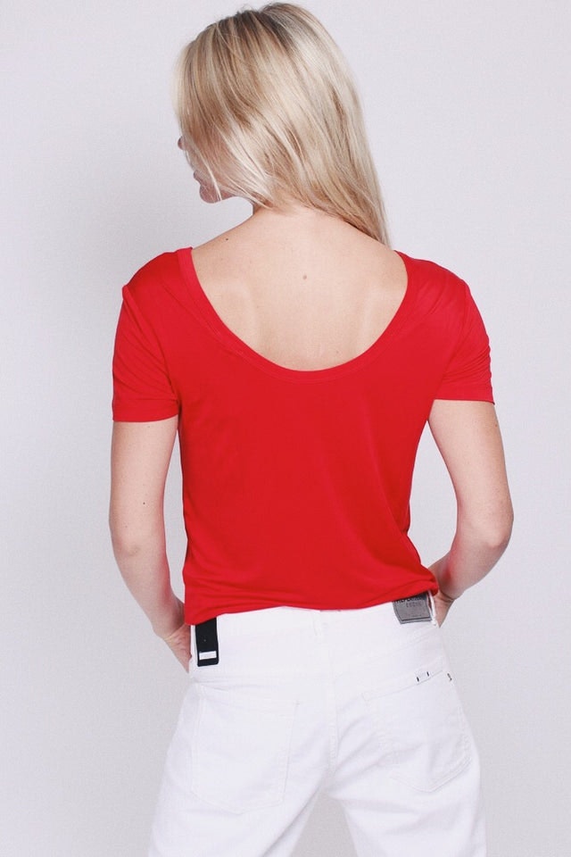 Cupro T-skjorte - Hibiscus - MAUD - T-skjorter & Topper - VILLOID.no