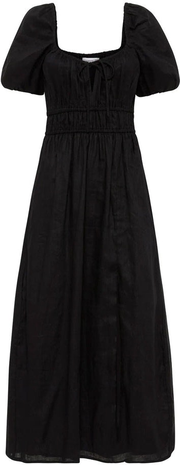 Terina Midi Dress - Plain Black