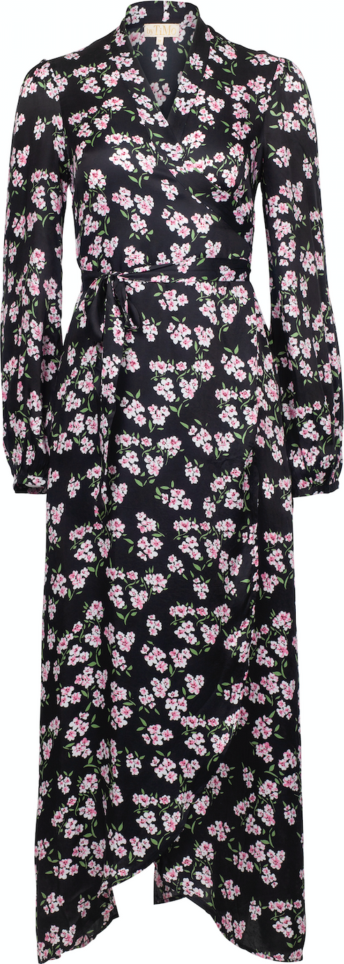 Shiny Midi Wrap Dress - Apple Blossom - ByTimo - Kjoler - VILLOID.no